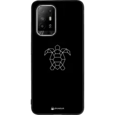 Coque OPPO F19 Pro+ - Silicone rigide noir Turtles lines on black