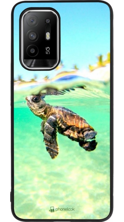 Coque OPPO F19 Pro+ - Silicone rigide noir Turtle Underwater