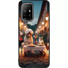 Coque OPPO F19 Pro+ - Silicone rigide noir Valentine 2024 Dog & Cat Candlelight