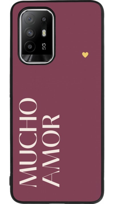 Coque OPPO F19 Pro+ - Silicone rigide noir Valentine 2024 mucho amor rosado