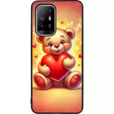 Coque OPPO F19 Pro+ - Silicone rigide noir Valentine 2024 Teddy love