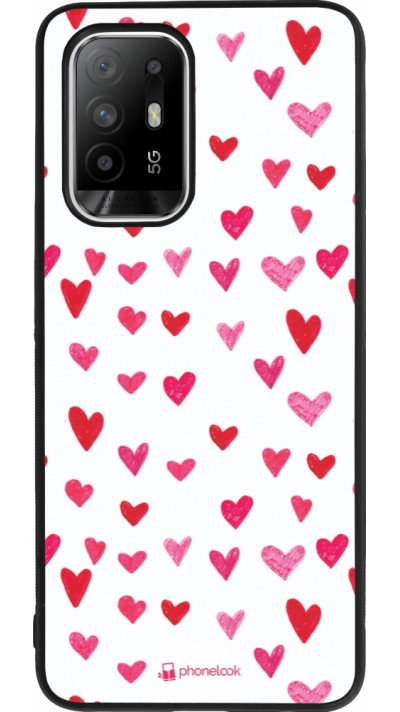 Coque OPPO F19 Pro+ - Silicone rigide noir Valentine 2022 Many pink hearts