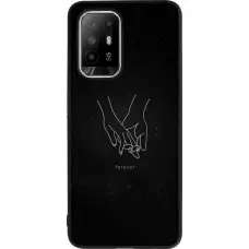 Coque OPPO F19 Pro+ - Silicone rigide noir Valentine 2023 hands forever