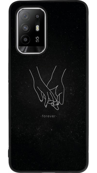 Coque OPPO F19 Pro+ - Silicone rigide noir Valentine 2023 hands forever