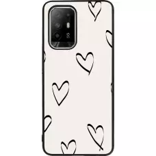 Coque OPPO F19 Pro+ - Silicone rigide noir Valentine 2023 minimalist hearts