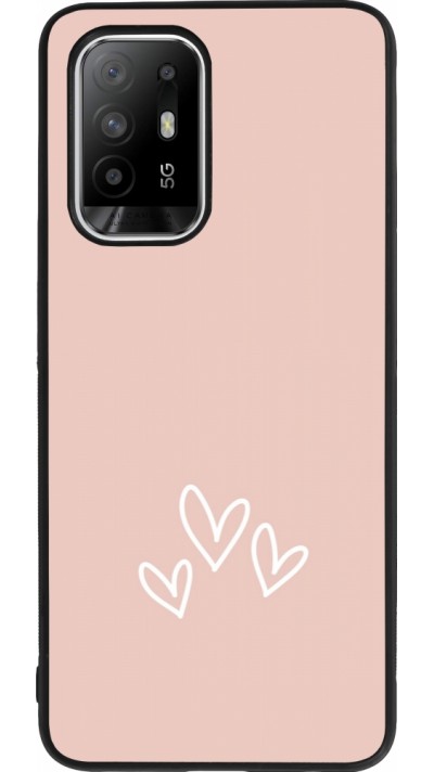 Coque OPPO F19 Pro+ - Silicone rigide noir Valentine 2023 three minimalist hearts