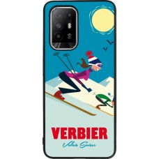 OPPO F19 Pro+ Case Hülle - Silikon schwarz Verbier Ski Downhill