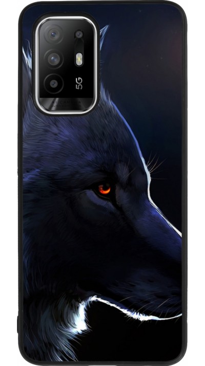 Coque OPPO F19 Pro+ - Silicone rigide noir Wolf Shape