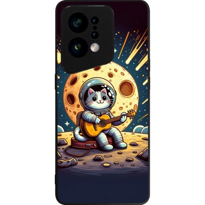 OPPO Find X5 Case Hülle - Silikon schwarz AstroKatze RockMond