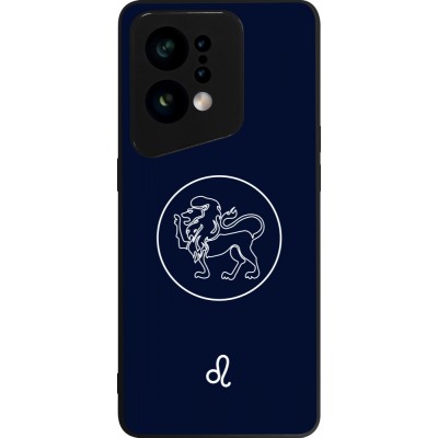 OPPO Find X5 Case Hülle - Silikon schwarz Astrologie Löwe