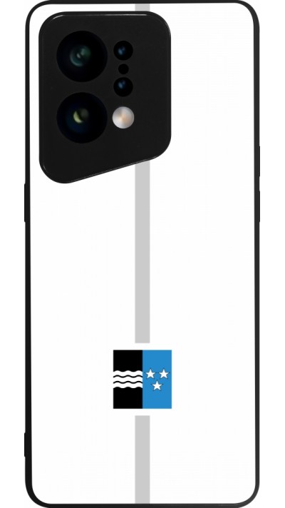 Coque OPPO Find X5 - Silicone rigide noir Canton AG blanc