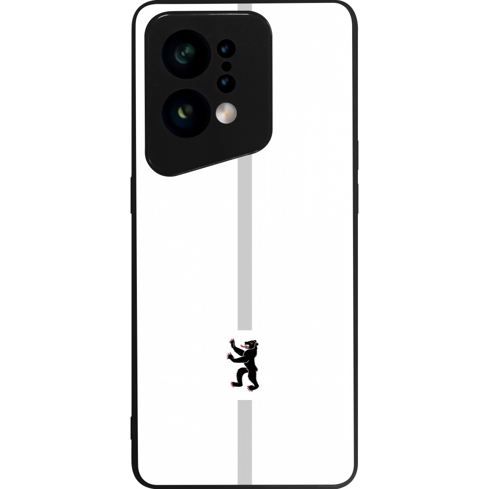 Coque OPPO Find X5 - Silicone rigide noir Canton AI blanc