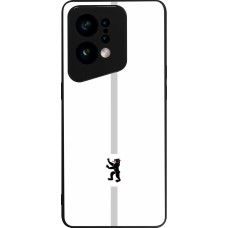 Coque OPPO Find X5 - Silicone rigide noir Canton AI blanc