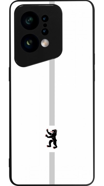 Coque OPPO Find X5 - Silicone rigide noir Canton AI blanc