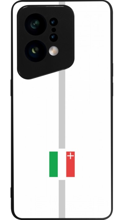 OPPO Find X5 Case Hülle - Silikon schwarz Kanton NE weiss