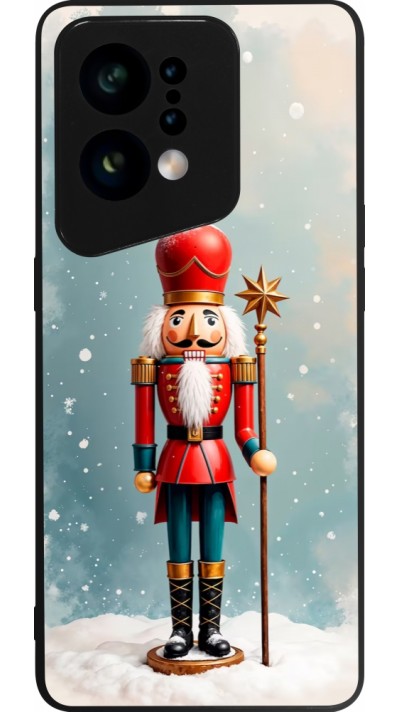 OPPO Find X5 Case Hülle - Silikon schwarz Christmas 25 Nutcracker Snow