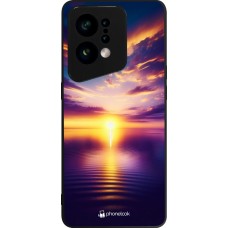 OPPO Find X5 Case Hülle - Silikon schwarz Sonnenuntergang gelb violett