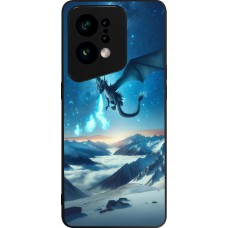 OPPO Find X5 Case Hülle - Silikon schwarz Drache nächtliche Berg