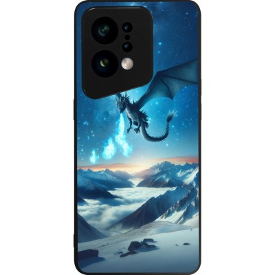 OPPO Find X5 Case Hülle - Silikon schwarz Drache nächtliche Berg