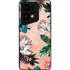 OPPO Find X5 Case Hülle - Silikon schwarz Flowers Artprint