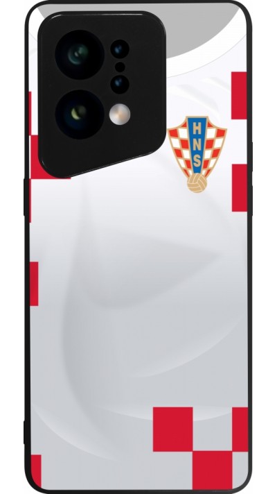 OPPO Find X5 Case Hülle - Silikon schwarz Kroatien 2022 personalisierbares Fussballtrikot