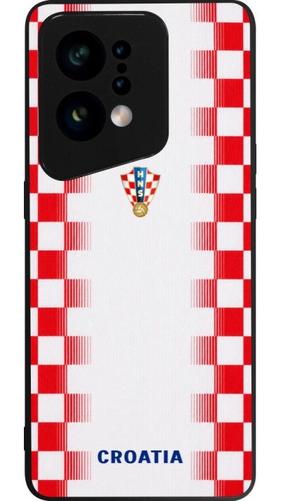 Coque OPPO Find X5 - Silicone rigide noir Maillot de football Croatie 2026 personnalisable