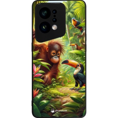 OPPO Find X5 Case Hülle - Silikon schwarz Tropischer Dschungel Tayrona