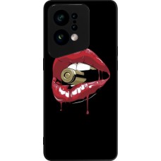 OPPO Find X5 Case Hülle - Silikon schwarz Lips bullet
