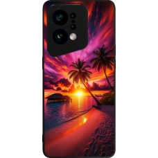 OPPO Find X5 Case Hülle - Silikon schwarz Malediven Abenddämmerung Glückseligkeit