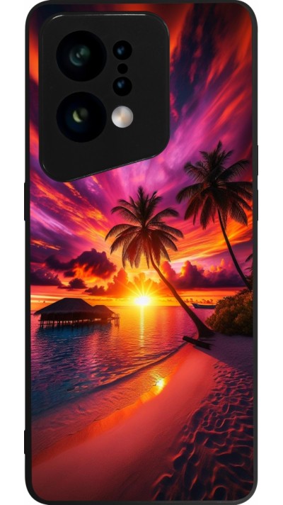 OPPO Find X5 Case Hülle - Silikon schwarz Malediven Abenddämmerung Glückseligkeit