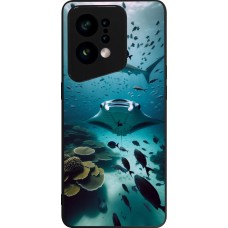 OPPO Find X5 Case Hülle - Silikon schwarz Manta Lagune Reinigung