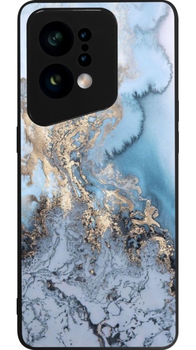 OPPO Find X5 Case Hülle - Silikon schwarz Marble 04