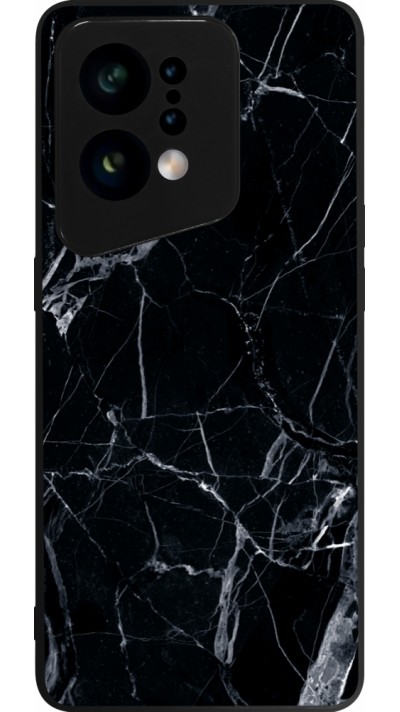 OPPO Find X5 Case Hülle - Silikon schwarz Marble Black 01