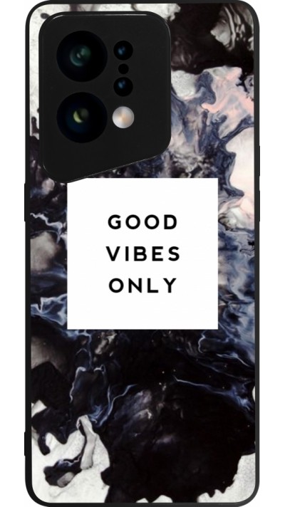 OPPO Find X5 Case Hülle - Silikon schwarz Marble Good Vibes Only