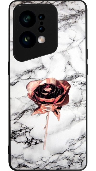 OPPO Find X5 Case Hülle - Silikon schwarz Marble Rose Gold