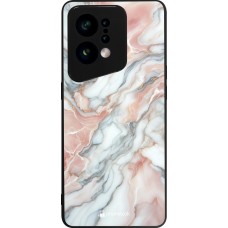 OPPO Find X5 Case Hülle - Silikon schwarz Rosa Leuchtender Marmor