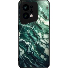 OPPO Find X5 Case Hülle - Silikon schwarz Majestätischer grüner Marmor