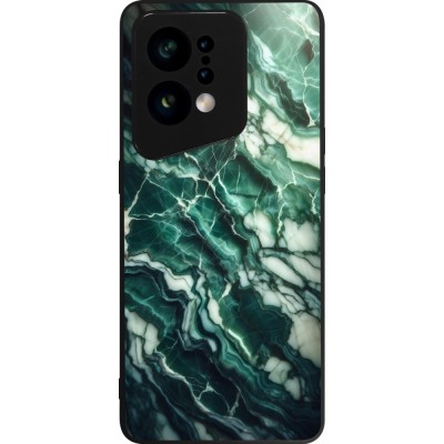 OPPO Find X5 Case Hülle - Silikon schwarz Majestätischer grüner Marmor