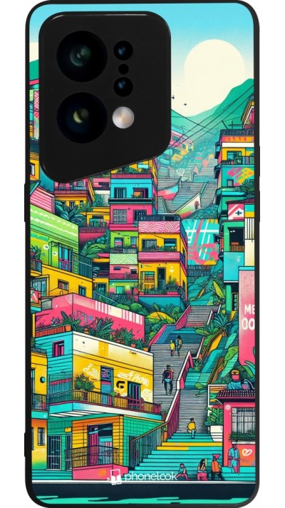 OPPO Find X5 Case Hülle - Silikon schwarz Medellin Comuna 13 Kunst