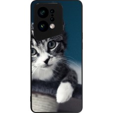 OPPO Find X5 Case Hülle - Silikon schwarz Meow 23