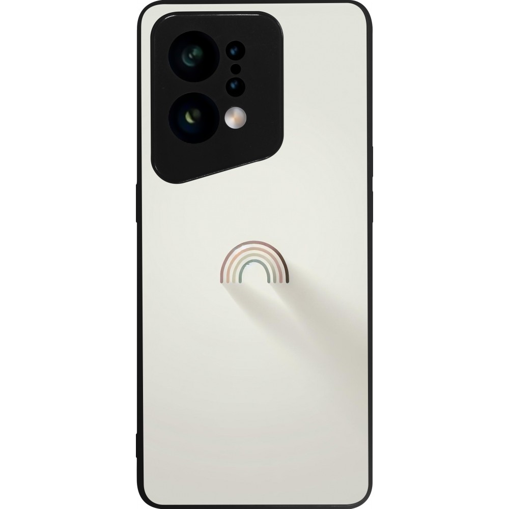 OPPO Find X5 Case Hülle - Silikon schwarz Mini Regenbogen Minimal
