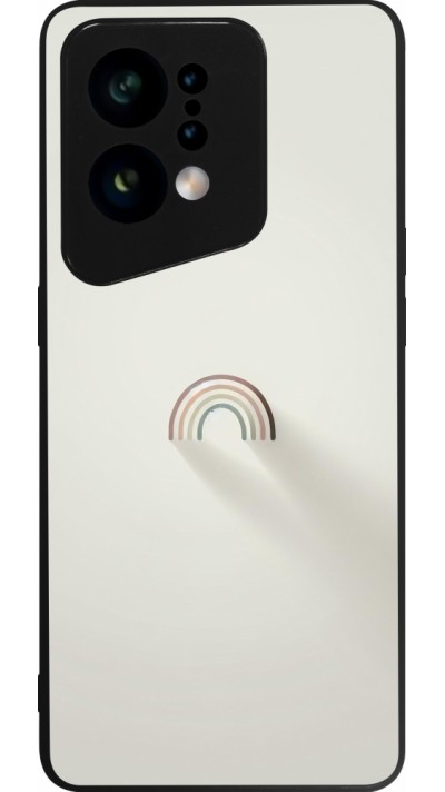 OPPO Find X5 Case Hülle - Silikon schwarz Mini Regenbogen Minimal