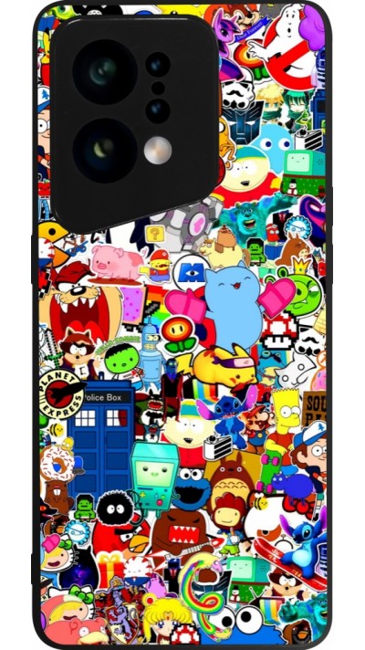 OPPO Find X5 Case Hülle - Silikon schwarz Mixed cartoons