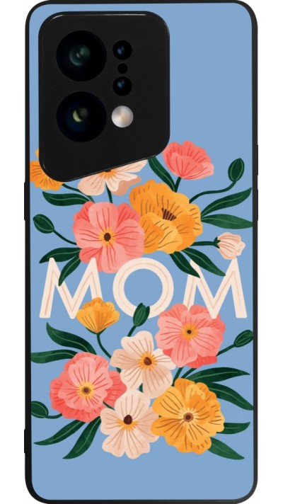 Coque OPPO Find X5 - Silicone rigide noir Mom 2026 Flowers