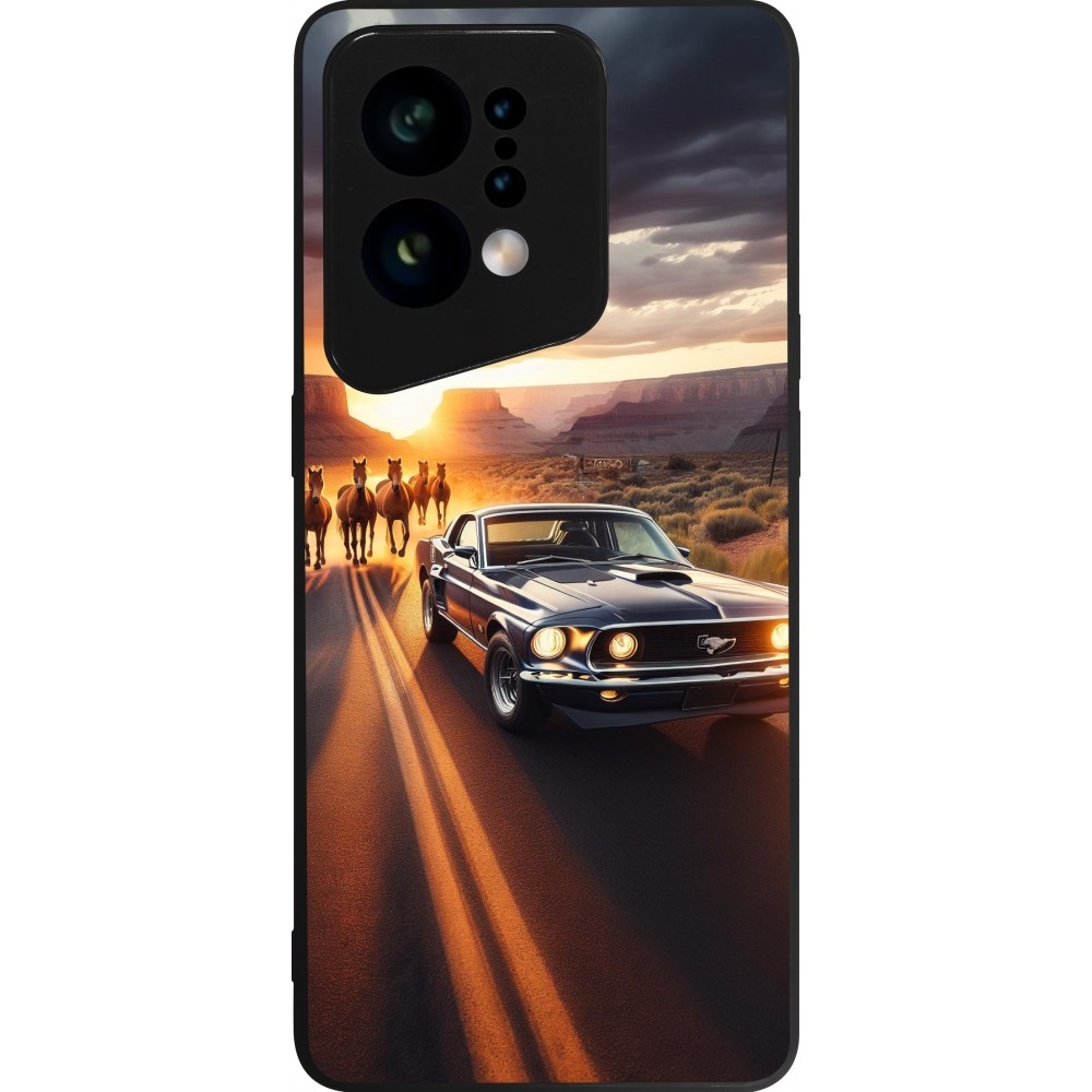 OPPO Find X5 Case Hülle - Silikon schwarz Mustang 69 Grand Canyon