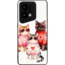 OPPO Find X5 Case Hülle - Silikon schwarz Saint Valentines Day 26 Cat Love