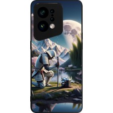 OPPO Find X5 Case Hülle - Silikon schwarz Samurai Katana Mond