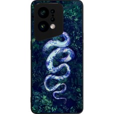 OPPO Find X5 Case Hülle - Silikon schwarz Snake Blue Anaconda