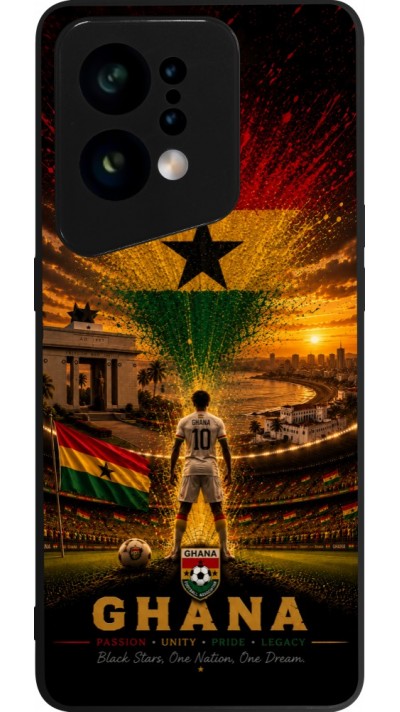 Coque OPPO Find X5 - Silicone rigide noir Football Ghana splash 2026