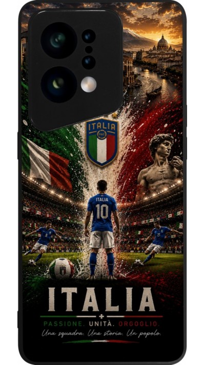 Coque OPPO Find X5 - Silicone rigide noir Football Italie splash 2026